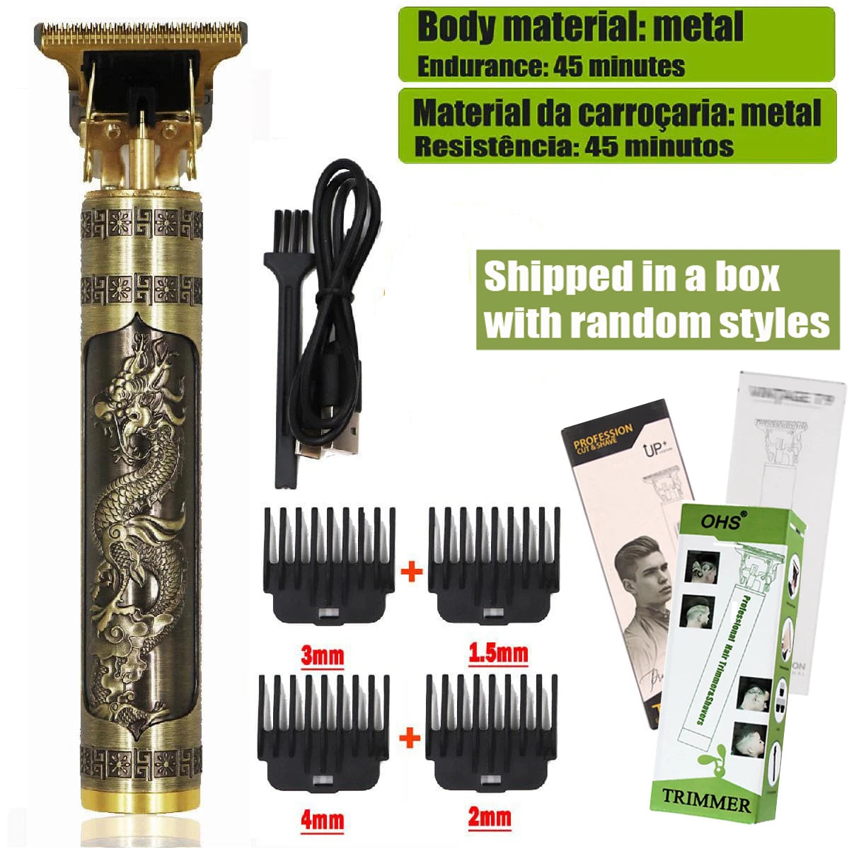 3 2 1 Clip it Repair Beard Shaving Body Hair Trimmer Clippers Electric Machine Men Haircut Machine 0mm Barber Shaver