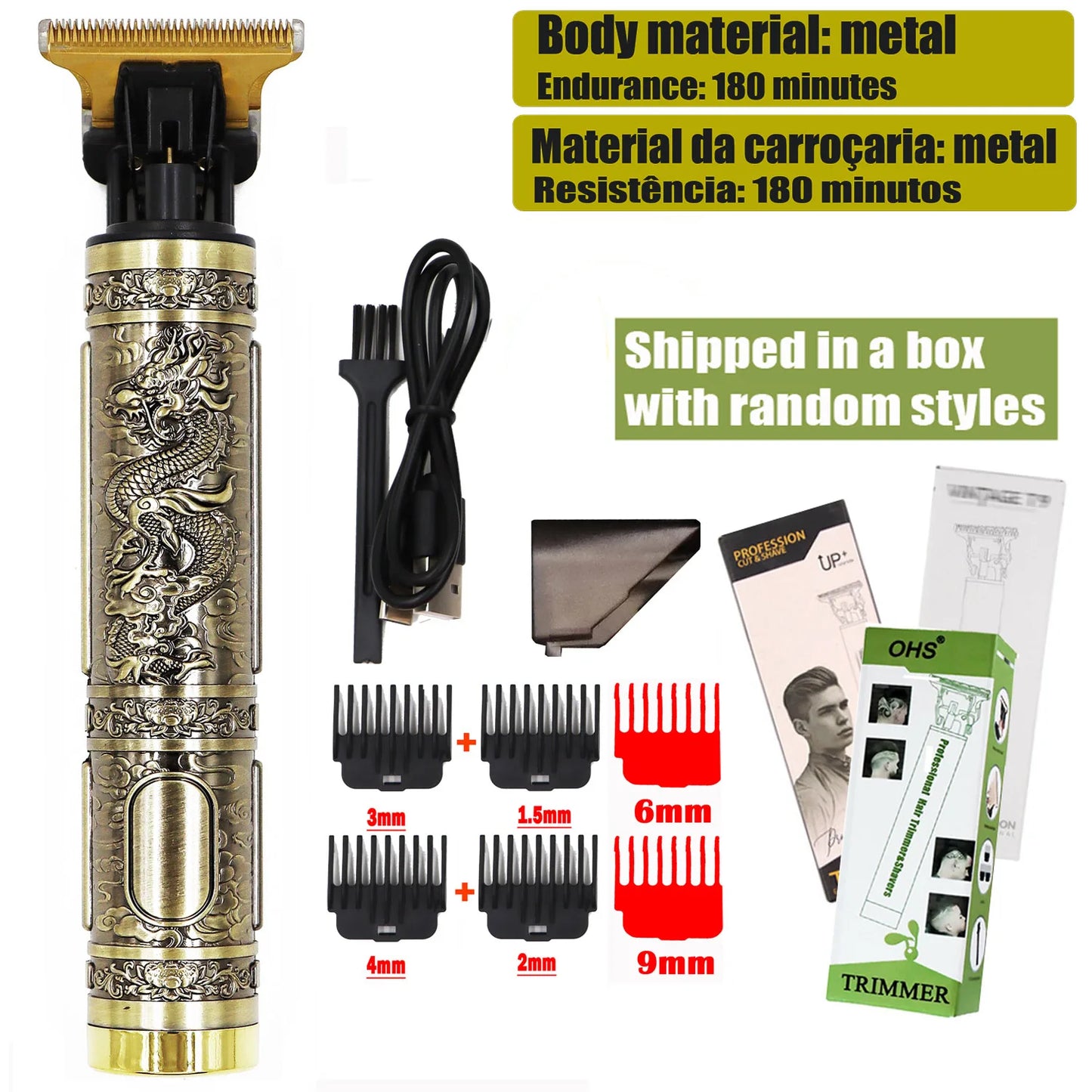 3 2 1 Clip it Repair Beard Shaving Body Hair Trimmer Clippers Electric Machine Men Haircut Machine 0mm Barber Shaver