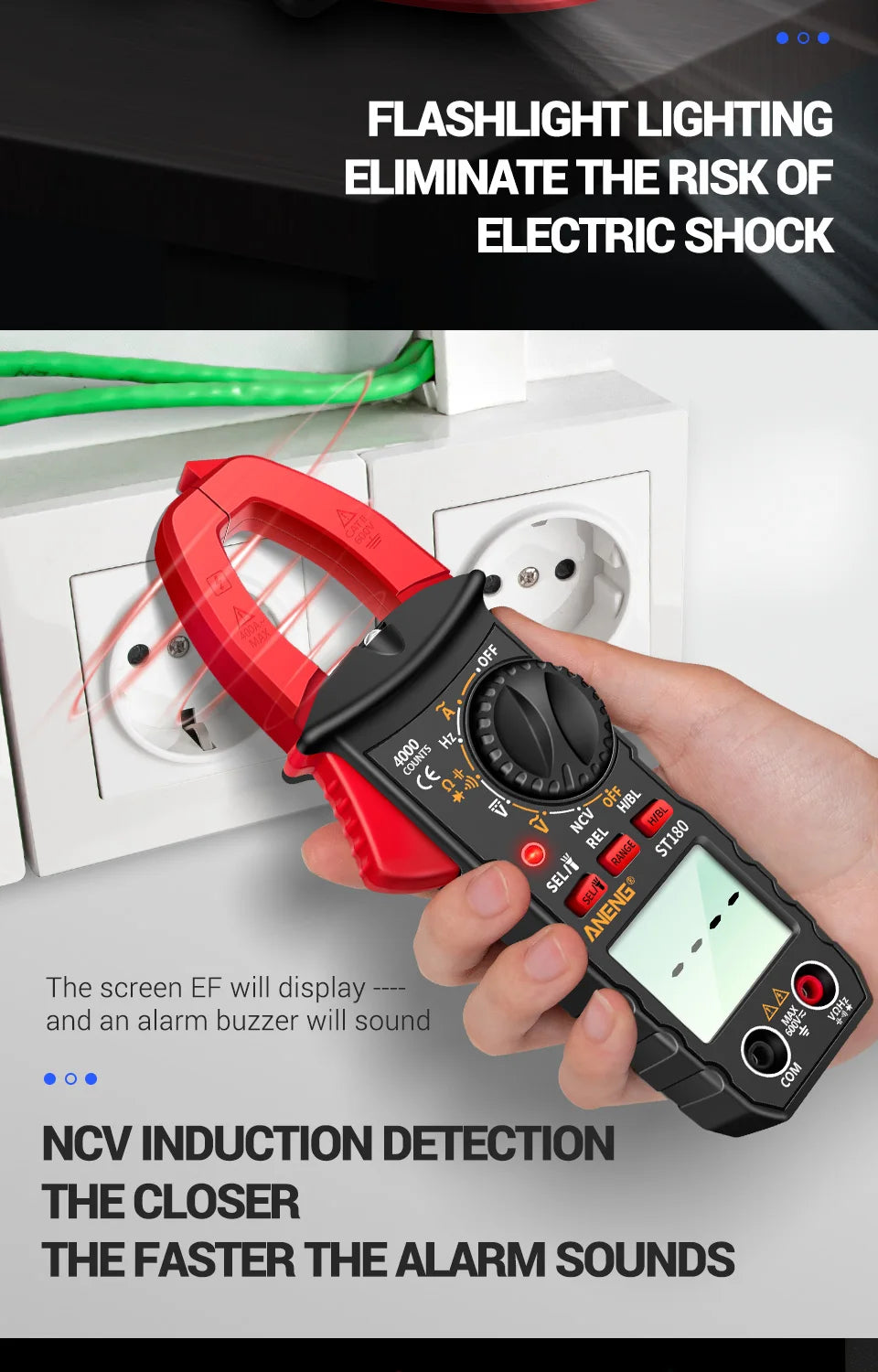 AC Current Clamp Meter Digital 4000 Counts Multimeter Ammeter Voltage Tester Car Amp Hz Capacitance NCV Ohm Tool
