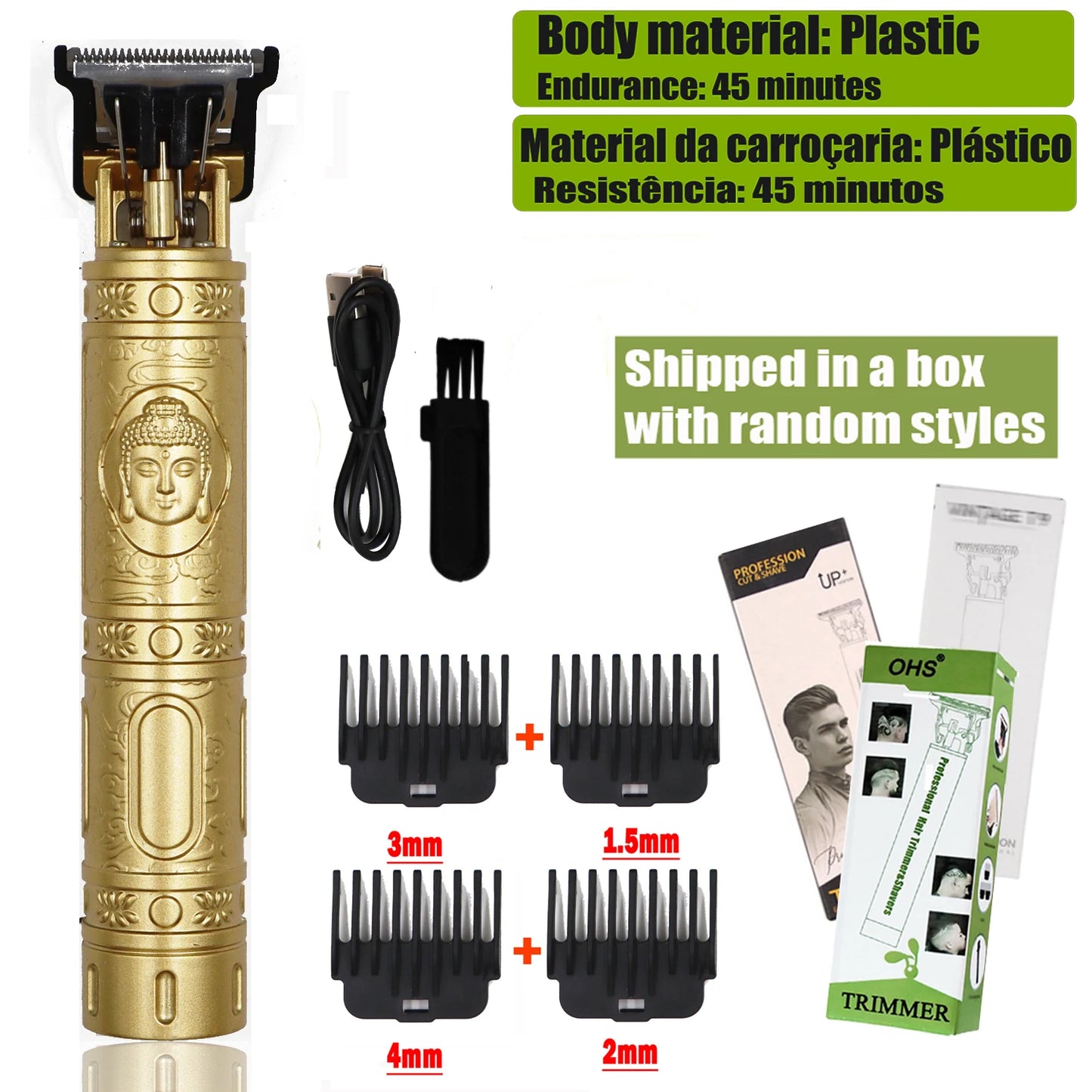3 2 1 Clip it Repair Beard Shaving Body Hair Trimmer Clippers Electric Machine Men Haircut Machine 0mm Barber Shaver