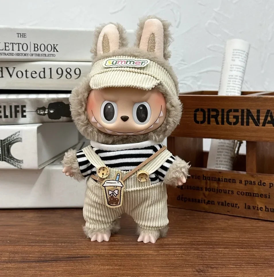 17cm Labubu Mini Plush Toy Multiple Styles Clothing Set Labubu Outfit Accessories Trendy Play Clothing Labubu Clothes Gift