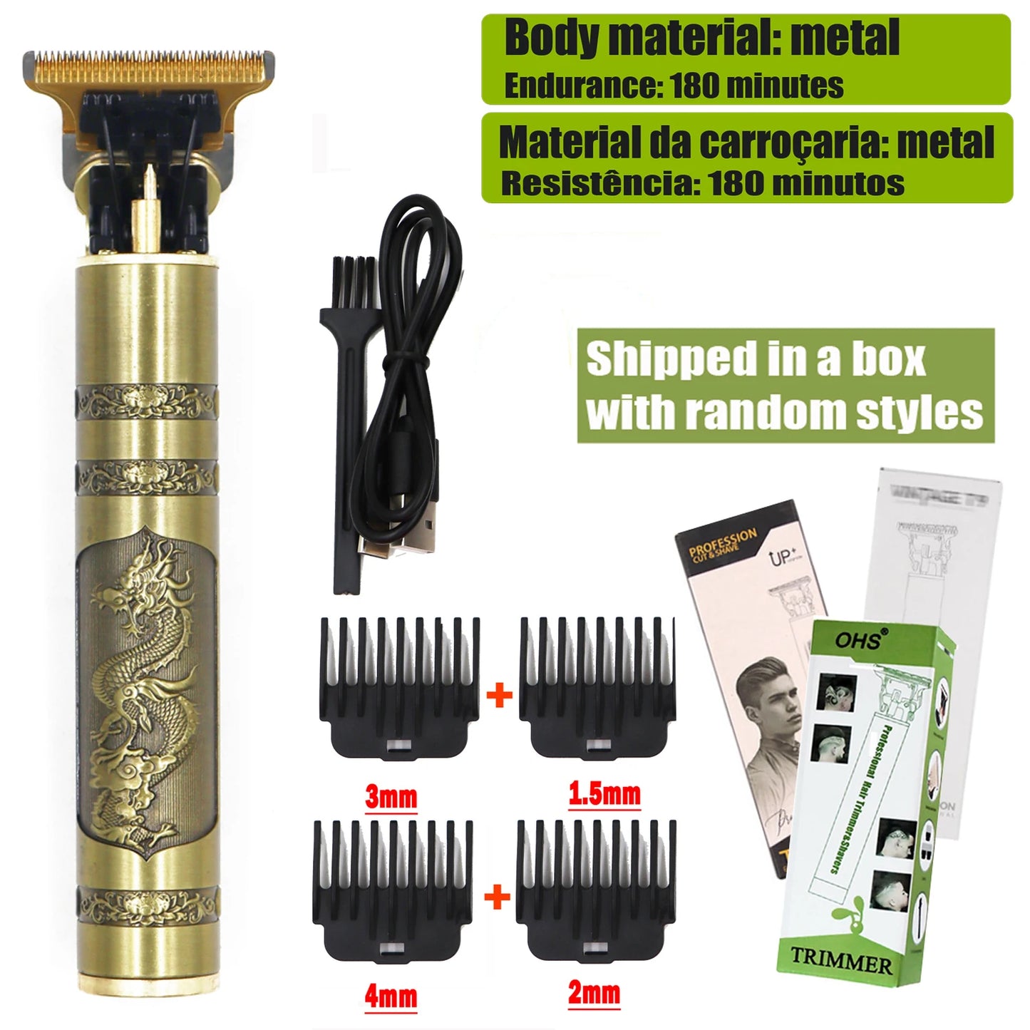 3 2 1 Clip it Repair Beard Shaving Body Hair Trimmer Clippers Electric Machine Men Haircut Machine 0mm Barber Shaver