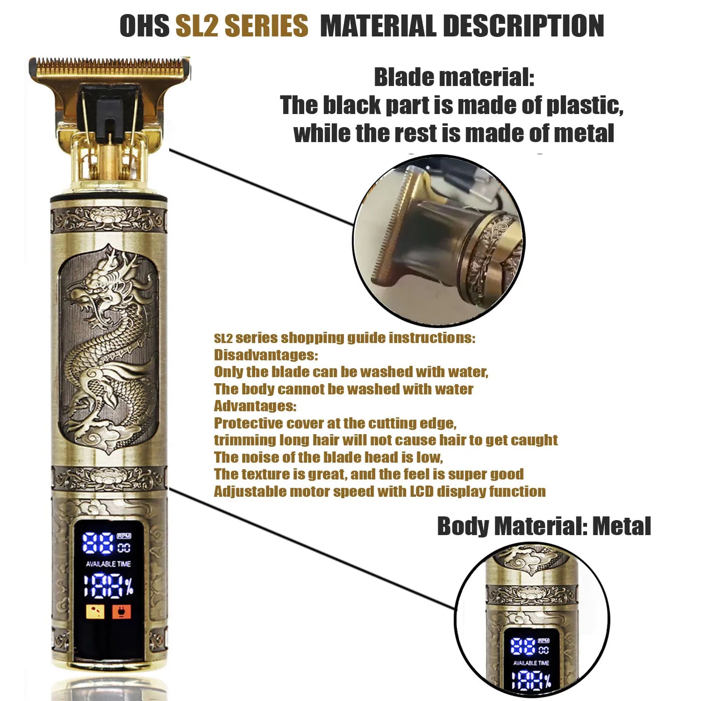 3 2 1 Clip it Repair Beard Shaving Body Hair Trimmer Clippers Electric Machine Men Haircut Machine 0mm Barber Shaver