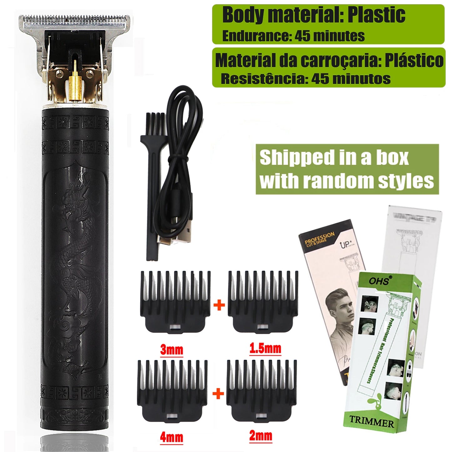 3 2 1 Clip it Repair Beard Shaving Body Hair Trimmer Clippers Electric Machine Men Haircut Machine 0mm Barber Shaver