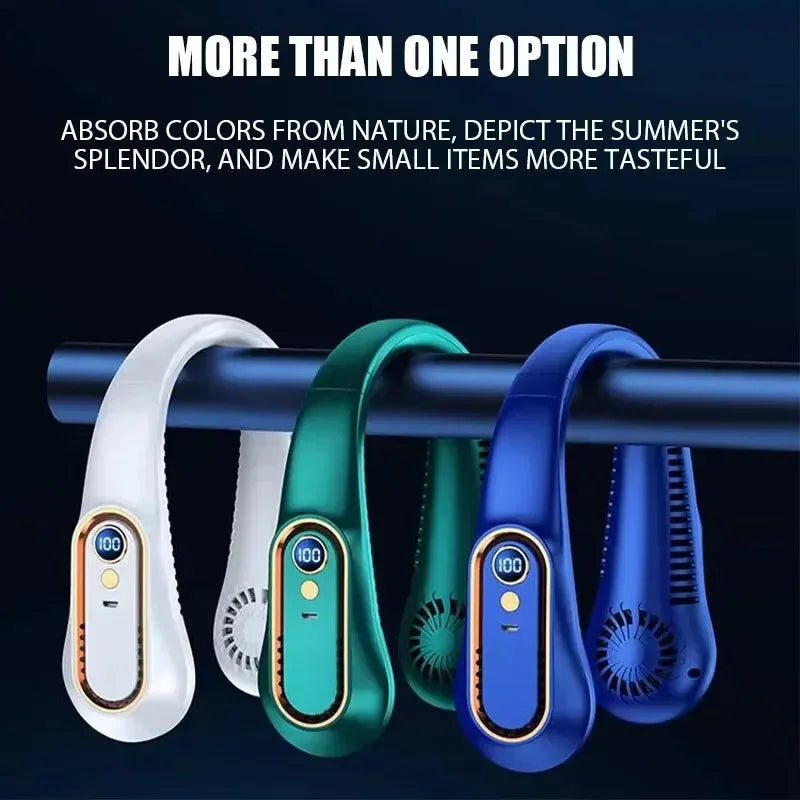 Muhteşem taşınabilir yaz hava soğutucumuzla boynunuzu ve ötesini serinletin. USB ile şarj edilebilir, 5 hız ve dijital ekran. Pervane yok, sadece havayı soğutun.