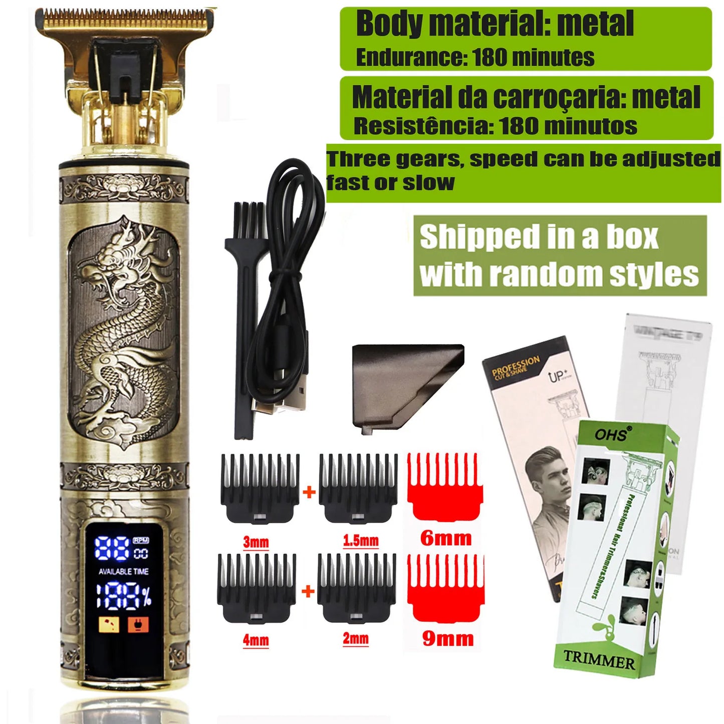 3 2 1 Clip it Repair Beard Shaving Body Hair Trimmer Clippers Electric Machine Men Haircut Machine 0mm Barber Shaver