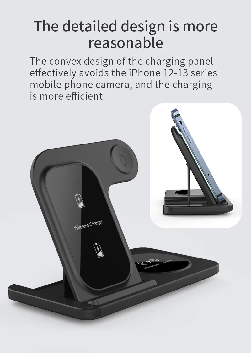 Black wireless charging stand iPhone