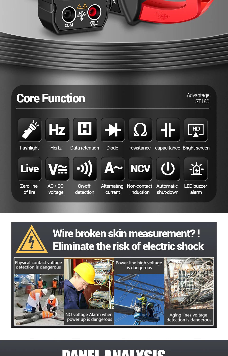AC Current Clamp Meter Digital 4000 Counts Multimeter Ammeter Voltage Tester Car Amp Hz Capacitance NCV Ohm Tool