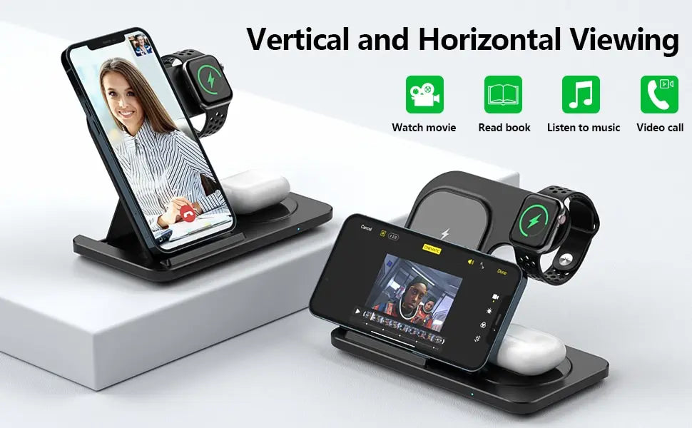 Fast wireless charger with Type-C connector and LED