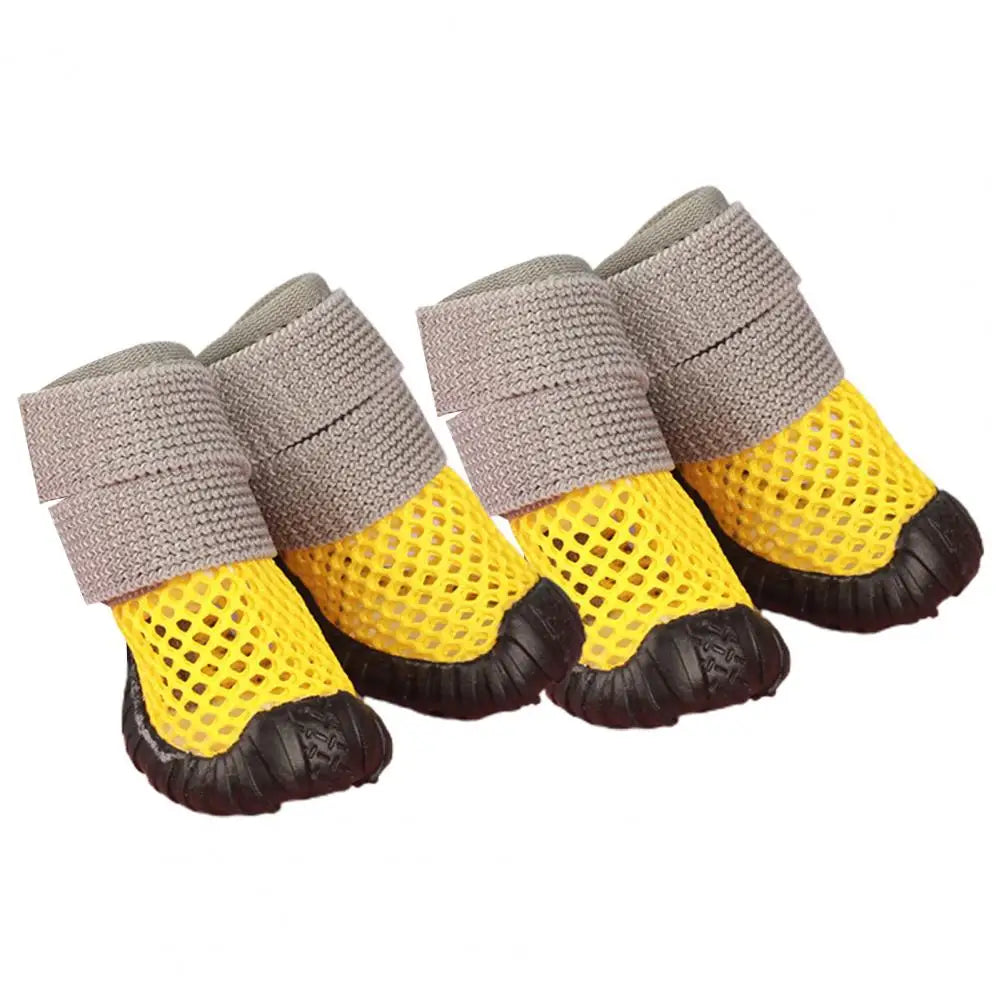 4Pcs Cute Pet Foot Cover Breathable Waterproof Multi-purpose Summer Puppy Dog Teddy Shoes