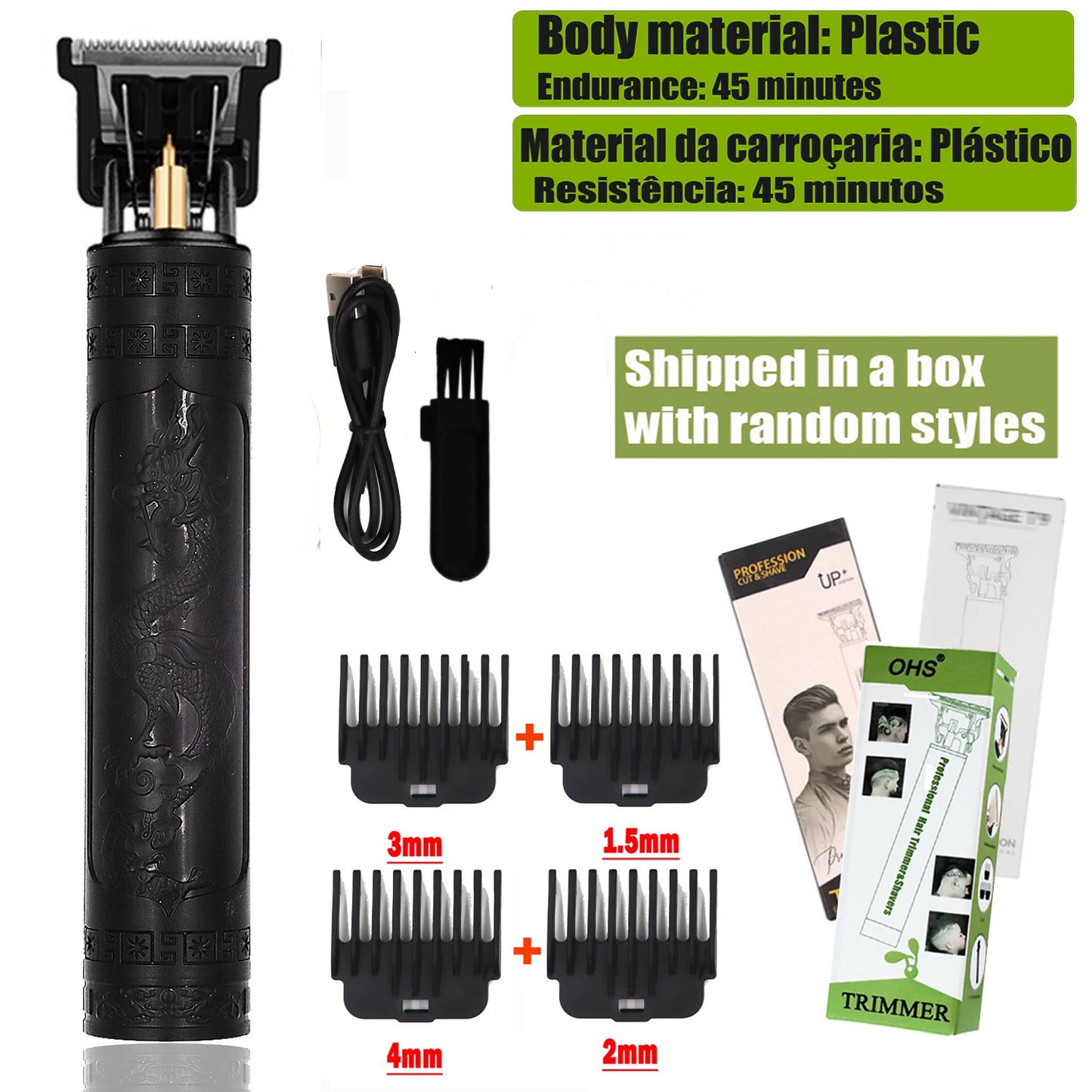 3 2 1 Clip it Repair Beard Shaving Body Hair Trimmer Clippers Electric Machine Men Haircut Machine 0mm Barber Shaver