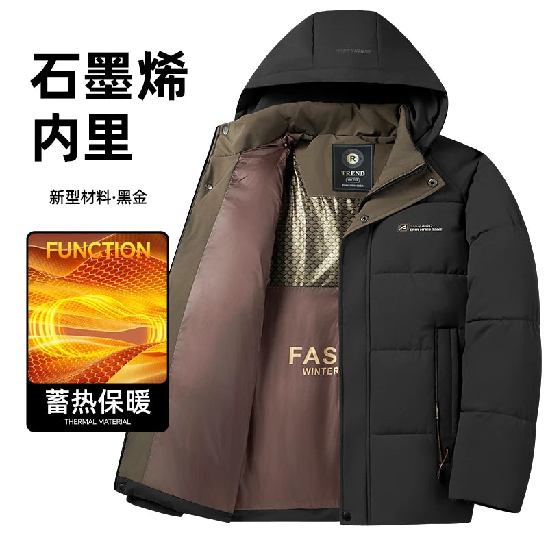 Winter Warm Windproof Waterproof Jackets For Men Fashion Comfortable Thickened Outdoor Hooded Casual Male Clothing
