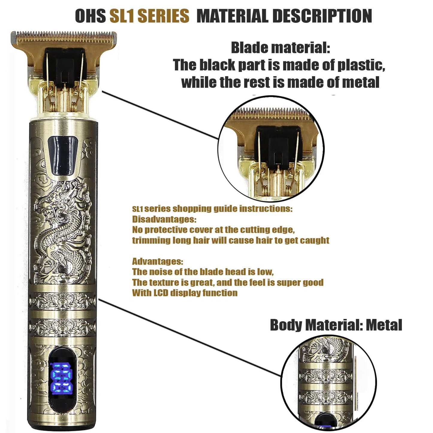 3 2 1 Clip it Repair Beard Shaving Body Hair Trimmer Clippers Electric Machine Men Haircut Machine 0mm Barber Shaver