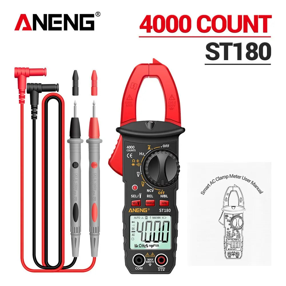 AC Current Clamp Meter Digital 4000 Counts Multimeter Ammeter Voltage Tester Car Amp Hz Capacitance NCV Ohm Tool