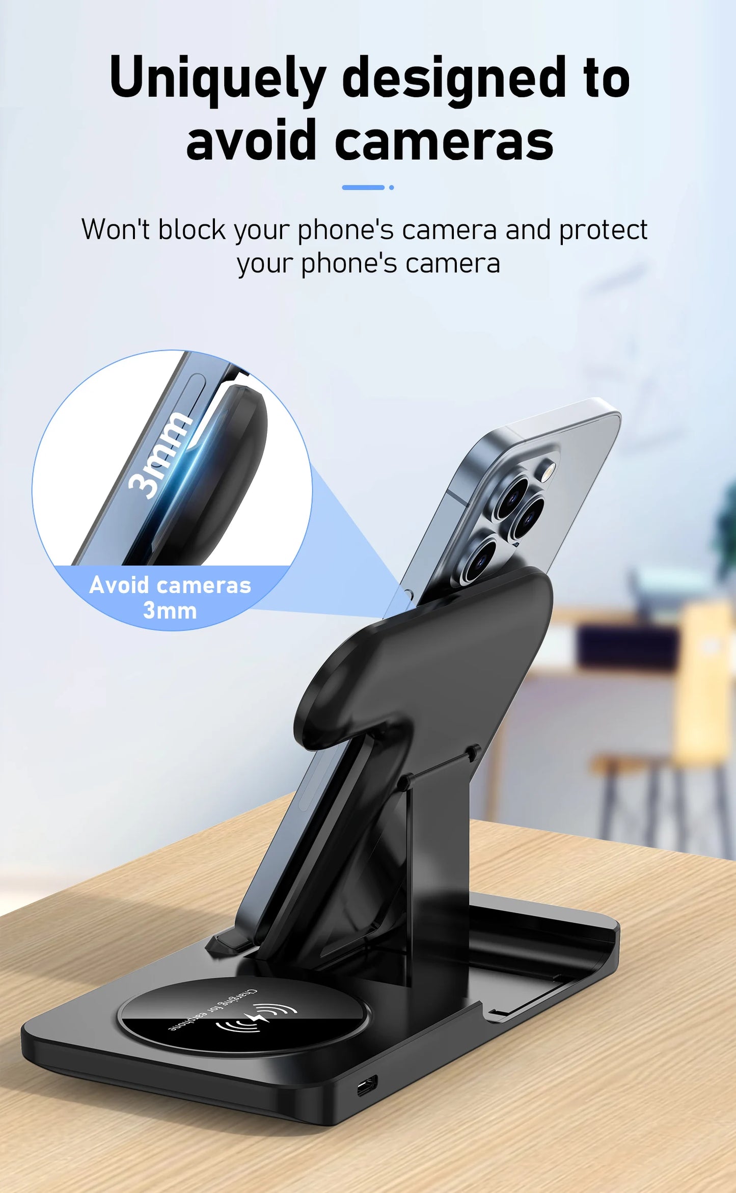 Charge your phone with camera protection feature