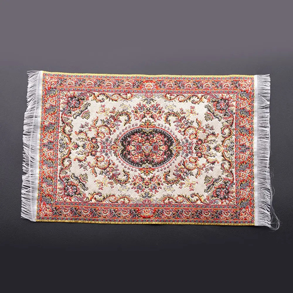 1:12 Scale Turkish Style Playing House Mini House Decor Floor Coverings Doll Accessories Dollhouse Carpet Miniature Weaving Rug