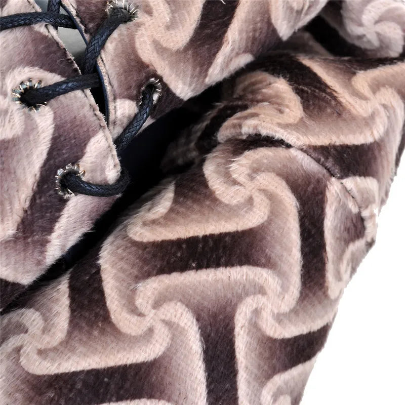 ASUMER 2026 New big size knee high boots women square high heels platform ladies boots lace up autumn winter boots female