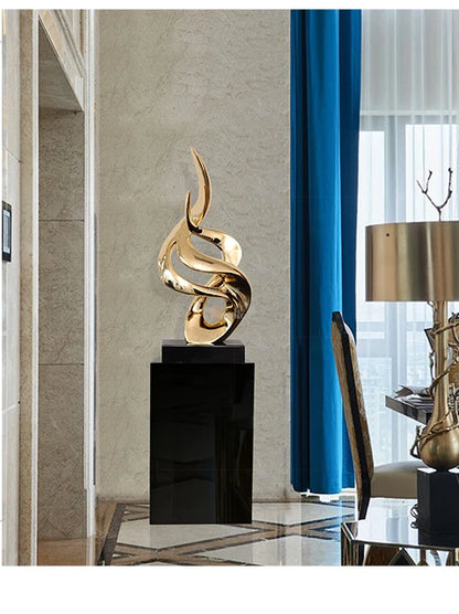 Light Luxury Resin Lucky Statues Ornaments European Home Decor Accessories Hotel Porch Sculpture Living Room Art Soft Decoration