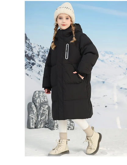 -20 degrees Celsius Down boys and girls jackets,2025 new medium-length thickened cotton-padded jackets for children to keep warm