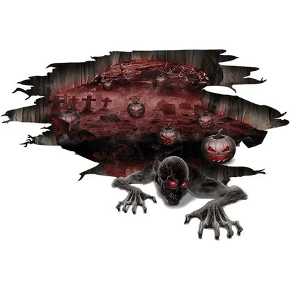 Halloween Horror Skull Sticker Door Sticker Window Stickers Wall Decoration Pumpkin Posters Home Decor Accessories