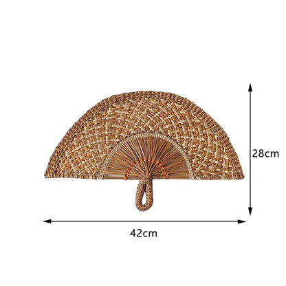 Boho Style Straw Fan Hand Woven Manual Paddle Fan Wall Decoration Of Nordic Homestays Art Crafts Fan Home Decor Accessories