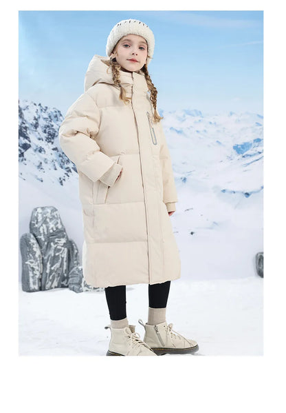 -20 degrees Celsius Down boys and girls jackets,2025 new medium-length thickened cotton-padded jackets for children to keep warm