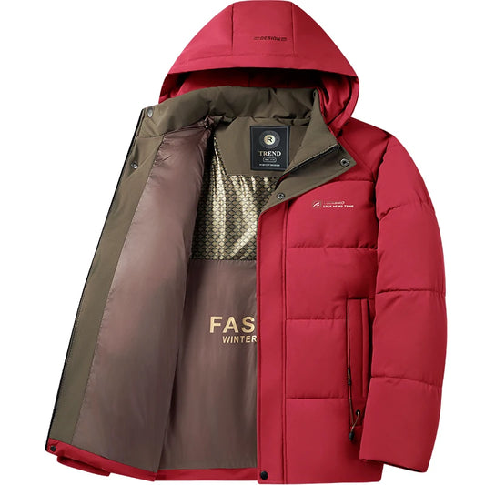 Winter Warm Windproof Waterproof Jackets For Men Fashion Comfortable Thickened Outdoor Hooded Casual Male Clothing