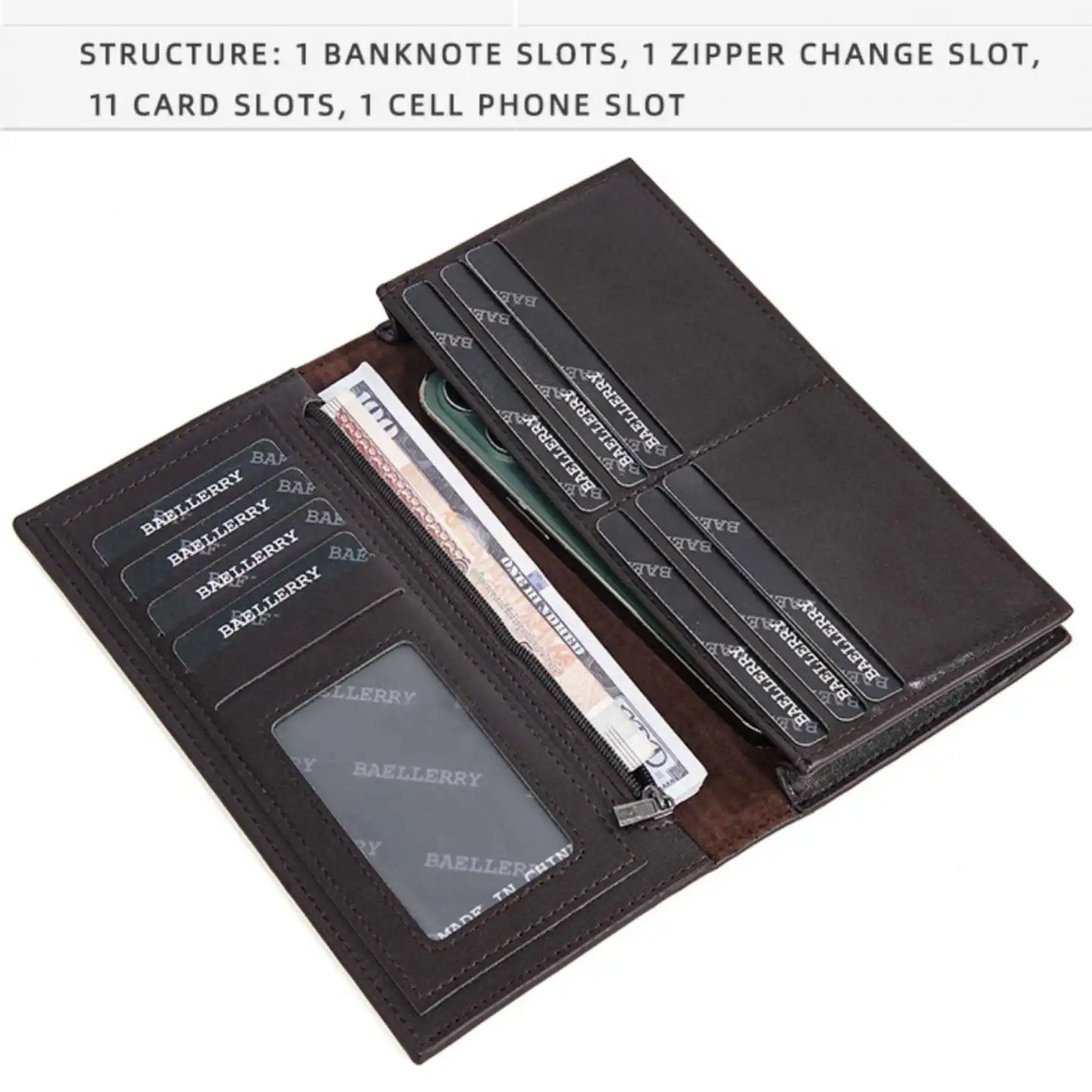Business RFID Splicing Bifold Clutch Bag New Men's Long Wallet Multi-Function Coin Purse Large Capacity Multi-Slot Card Holder