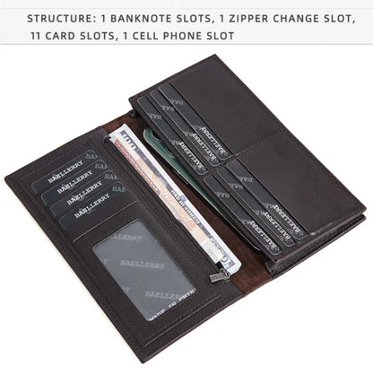 Business RFID Splicing Bifold Clutch Bag New Men's Long Wallet Multi-Function Coin Purse Large Capacity Multi-Slot Card Holder