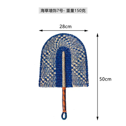 Boho Style Straw Fan Hand Woven Manual Paddle Fan Wall Decoration Of Nordic Homestays Art Crafts Fan Home Decor Accessories