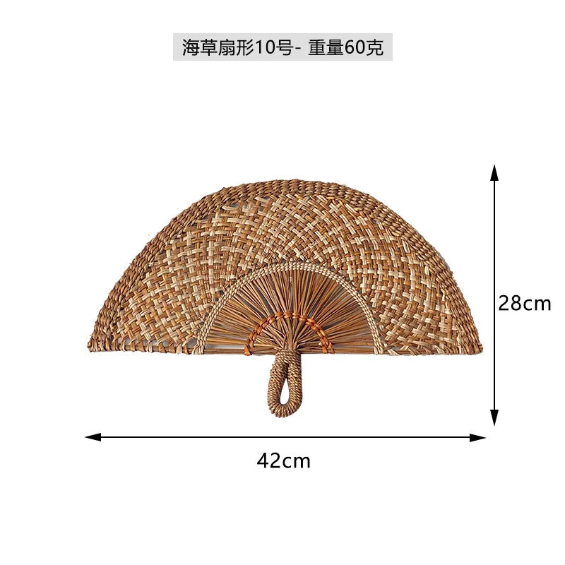 Boho Style Straw Fan Hand Woven Manual Paddle Fan Wall Decoration Of Nordic Homestays Art Crafts Fan Home Decor Accessories