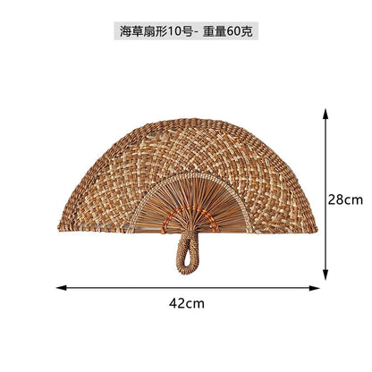 Boho Style Straw Fan Hand Woven Manual Paddle Fan Wall Decoration Of Nordic Homestays Art Crafts Fan Home Decor Accessories