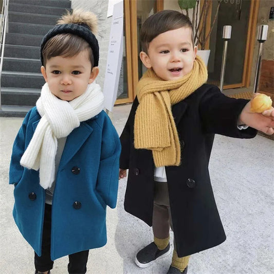 Kids Winter Jacket Wool Coat For Boys Woolen Outerwear Boys Winter Jacket Children Clothing Warm Boy Thicken Blazer Kids Clothes