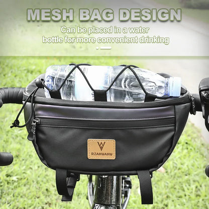 Bicycle Handlebar Bag Portable Waterproof Multi-purpose MTB Road Bike Frame Tube Bag Elastic Messenger Bag Sports Backpack