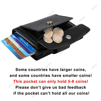 Rfid Credit Card Holder Wallets Men Black Magic Trifold Leather Slim Mini Wallet Small Money Bag Male Purses Carteira Masculina