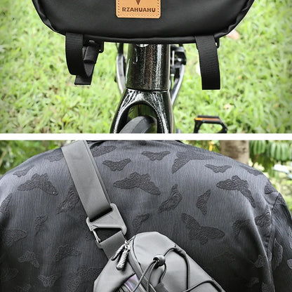 Bicycle Handlebar Bag Portable Waterproof Multi-purpose MTB Road Bike Frame Tube Bag Elastic Messenger Bag Sports Backpack