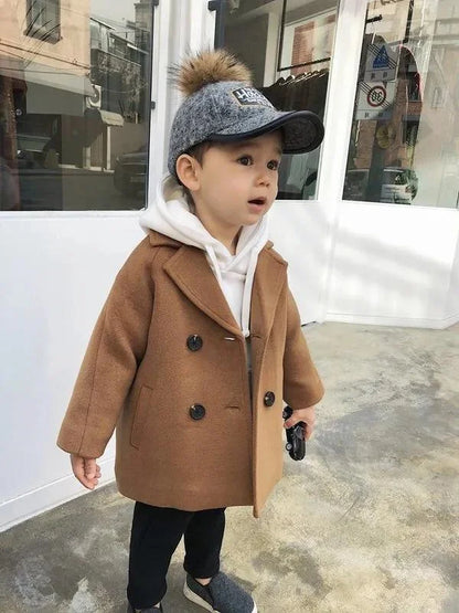Kids Winter Jacket Wool Coat For Boys Woolen Outerwear Boys Winter Jacket Children Clothing Warm Boy Thicken Blazer Kids Clothes