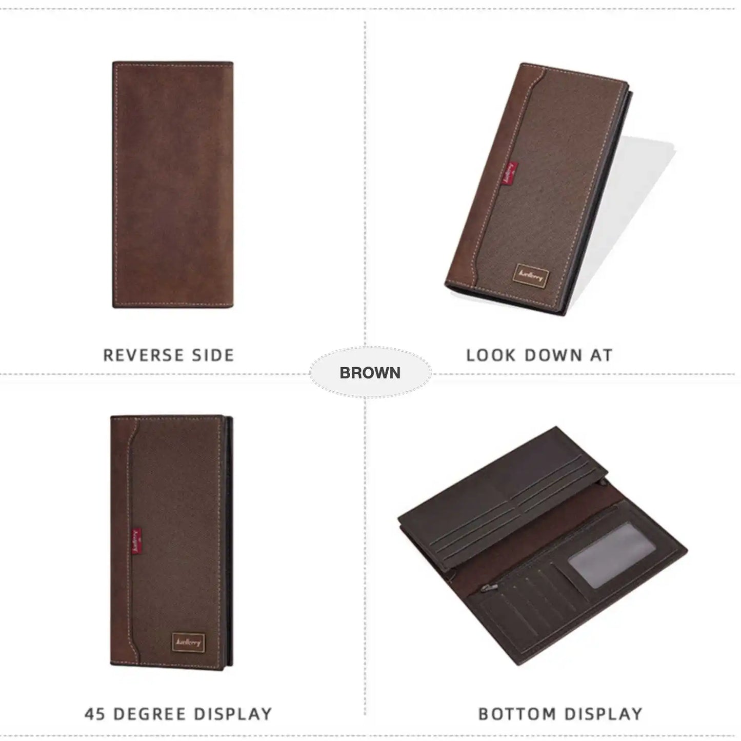 Business RFID Splicing Bifold Clutch Bag New Men's Long Wallet Multi-Function Coin Purse Large Capacity Multi-Slot Card Holder
