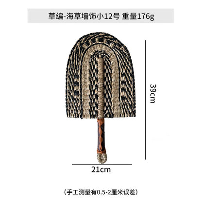 Boho Style Straw Fan Hand Woven Manual Paddle Fan Wall Decoration Of Nordic Homestays Art Crafts Fan Home Decor Accessories