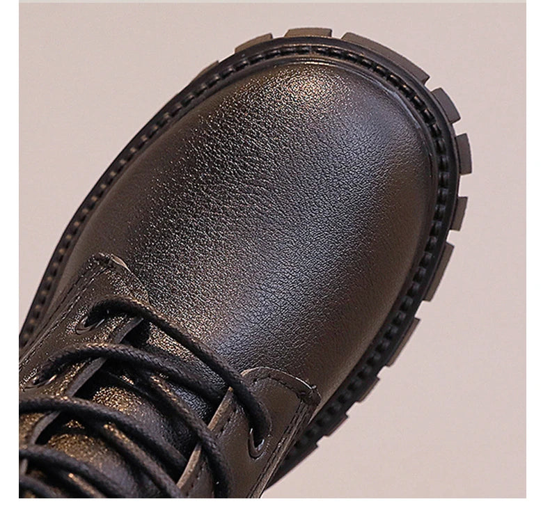 Girls Short Boots Autumn Winter 2023 New Korean Style Children Fashion Casual Short Boots Drop Shipping Simple Non-slip Kids PU