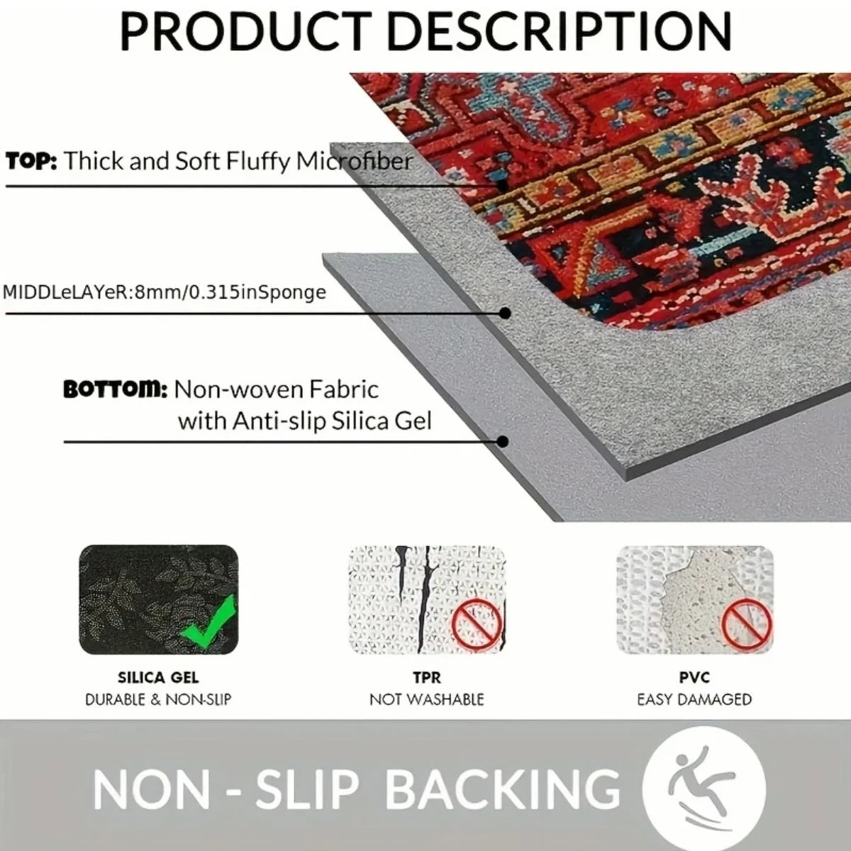 4PCS Antique Oriental Turkish Persian Carpet Front Rear Mat Set, Decorative Car Floor Carpets Rugs, fit for many cars, supplies