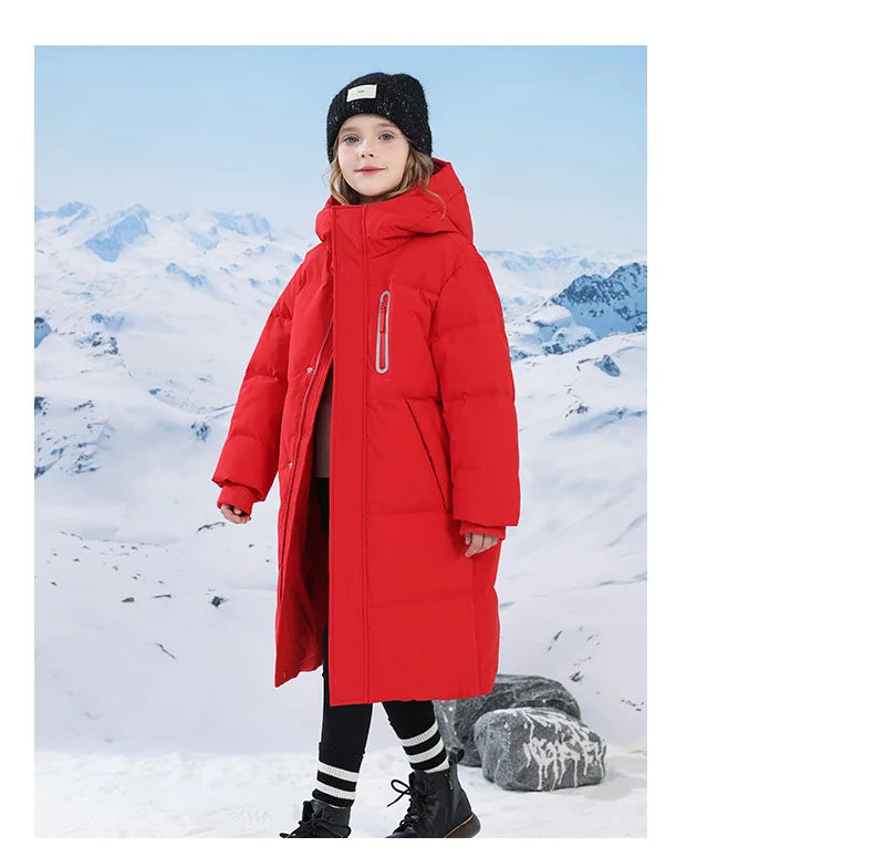 -20 degrees Celsius Down boys and girls jackets,2025 new medium-length thickened cotton-padded jackets for children to keep warm
