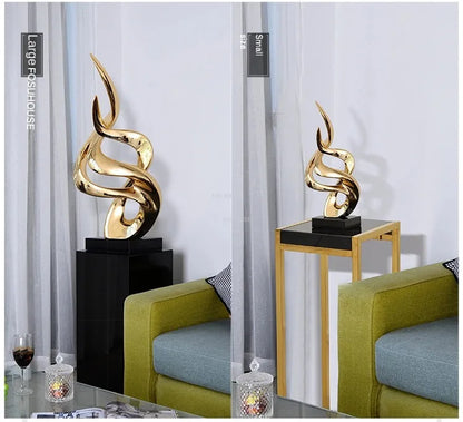 Light Luxury Resin Lucky Statues Ornaments European Home Decor Accessories Hotel Porch Sculpture Living Room Art Soft Decoration