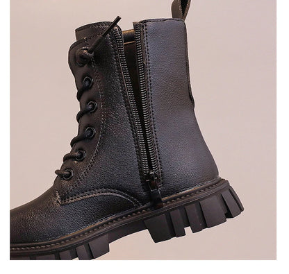 Girls Short Boots Autumn Winter 2023 New Korean Style Children Fashion Casual Short Boots Drop Shipping Simple Non-slip Kids PU