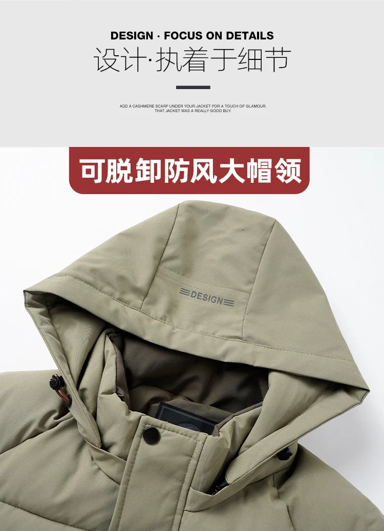 Winter Warm Windproof Waterproof Jackets For Men Fashion Comfortable Thickened Outdoor Hooded Casual Male Clothing