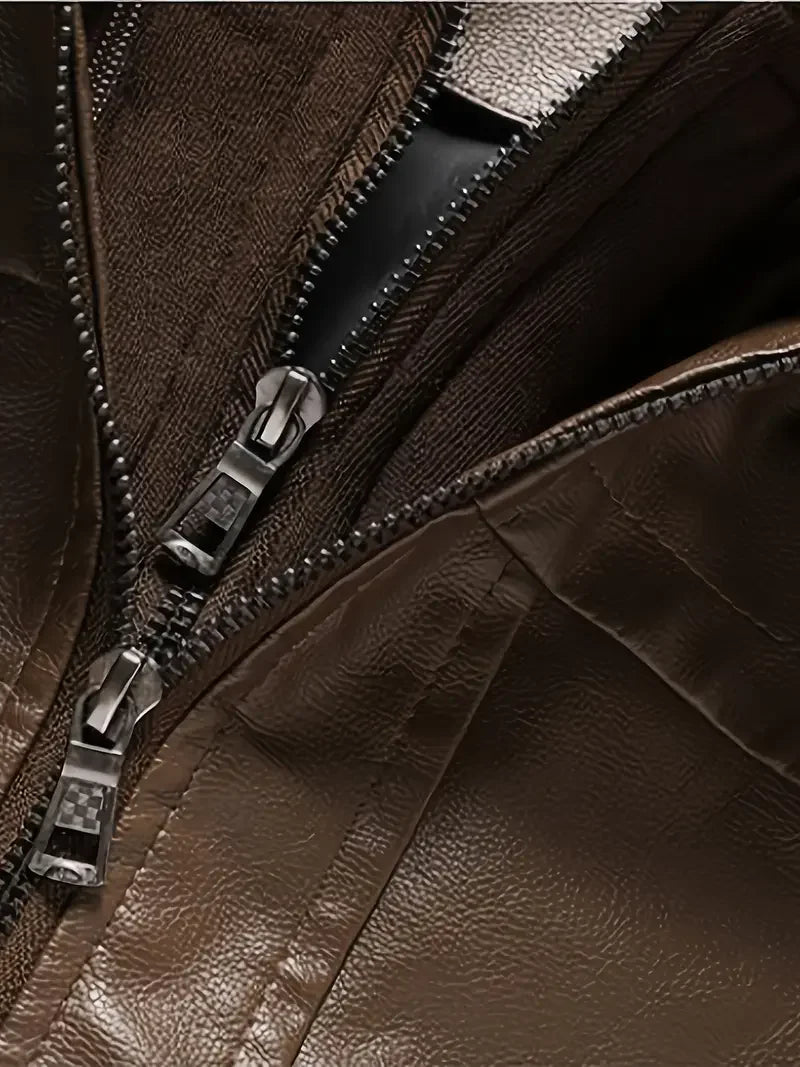 Motorcycle Leather Jackets Man Casual Fashion Motorcycle Coat Slim Fit Lapel PU Jackets Autumn Anti-wind Leather Coat Male