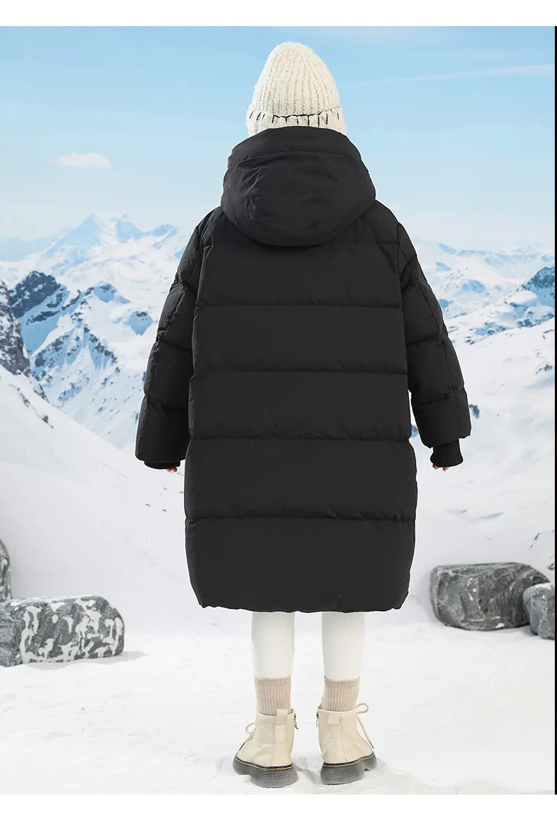 -20 degrees Celsius Down boys and girls jackets,2025 new medium-length thickened cotton-padded jackets for children to keep warm