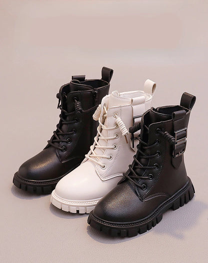 Girls Short Boots Autumn Winter 2023 New Korean Style Children Fashion Casual Short Boots Drop Shipping Simple Non-slip Kids PU