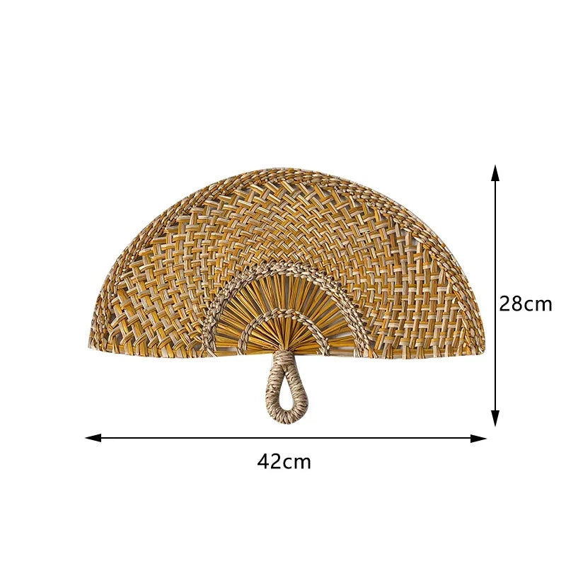 Boho Style Straw Fan Hand Woven Manual Paddle Fan Wall Decoration Of Nordic Homestays Art Crafts Fan Home Decor Accessories