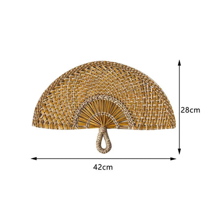 Boho Style Straw Fan Hand Woven Manual Paddle Fan Wall Decoration Of Nordic Homestays Art Crafts Fan Home Decor Accessories